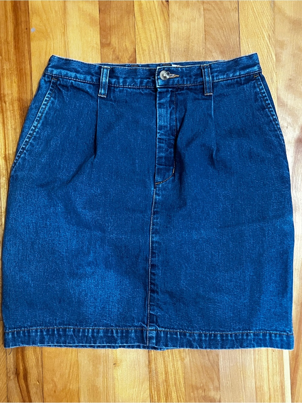 Vintage Eddie Bauer Classic Blue Denim Skirt - Casual Women's Pencil Skirt